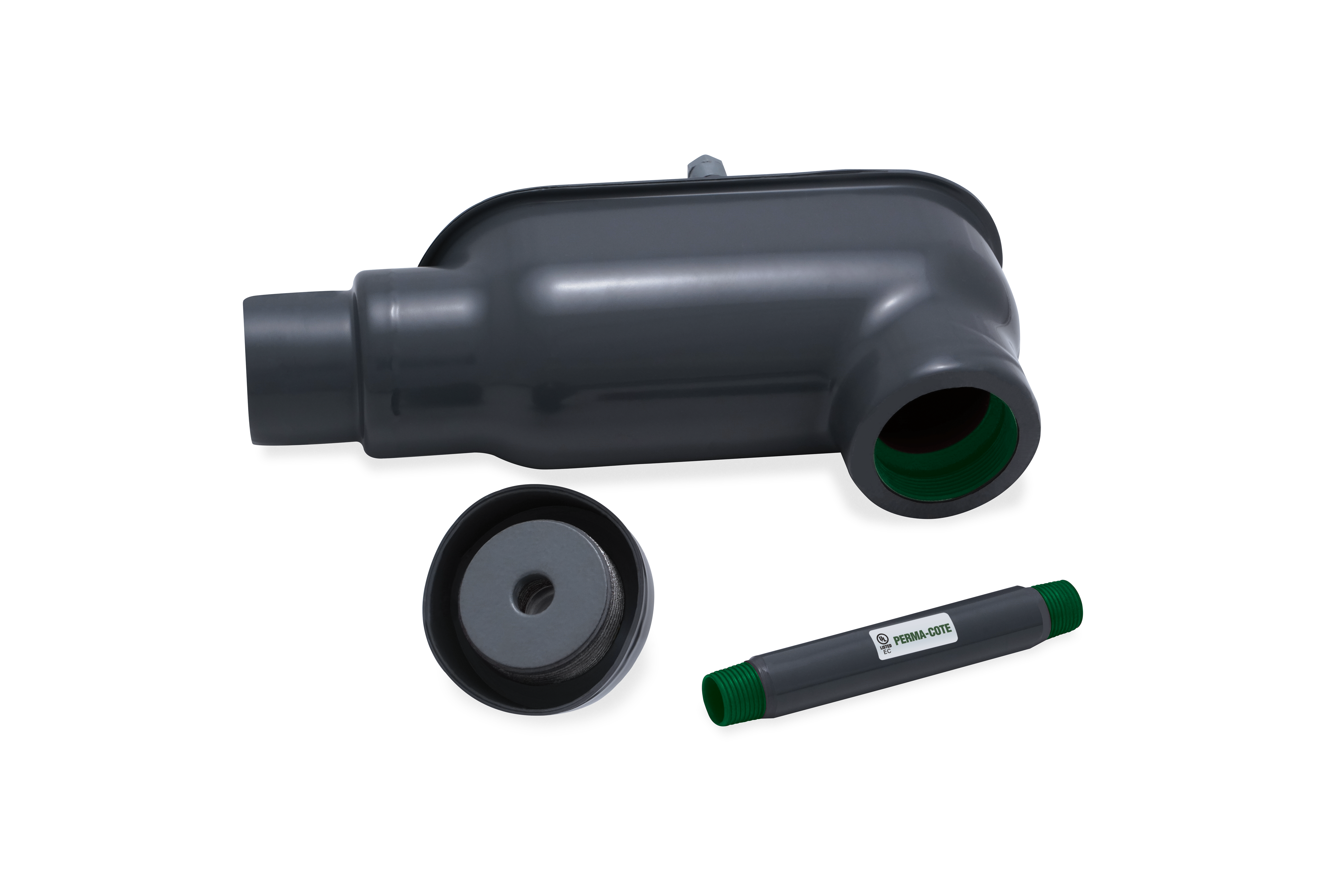 PVC Coated Reducing Bushing with Sealing Sleeve assembly apart